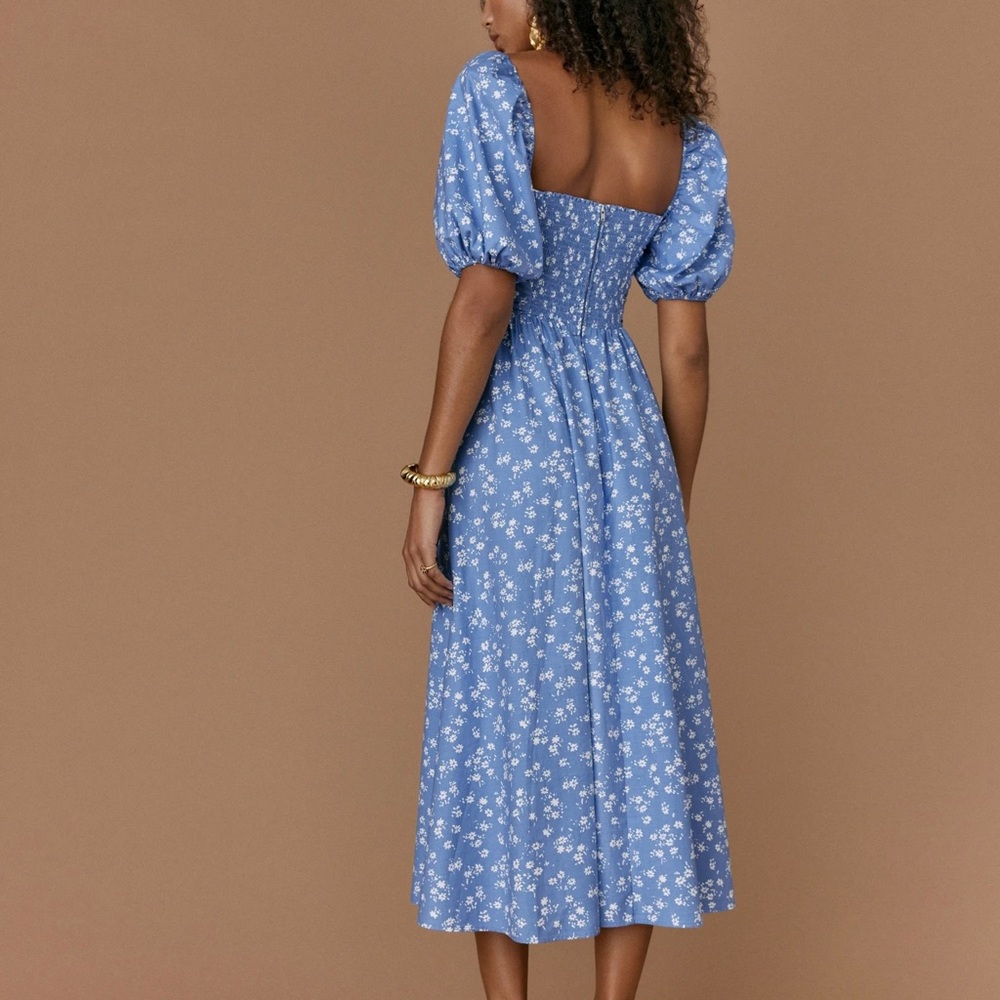 Reformation Rachelle Blue Floral Dress - Picture 5 of 11